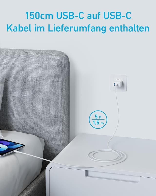 Detalle de Anker 20W USB C Ladegerät für iPad und iPhone