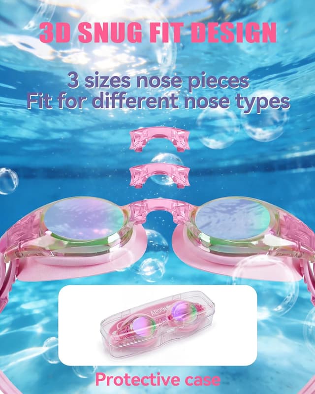 Detalle de Aegend Kids Swim Goggles 2-Pack Age 4-16