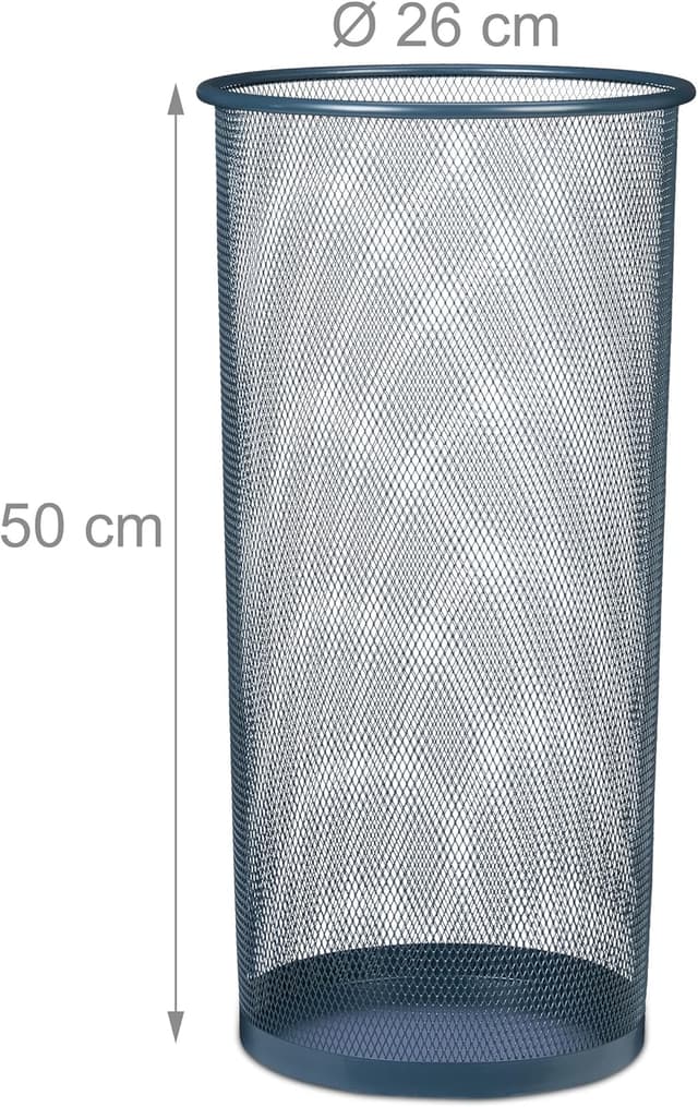 Detalle de Relaxdays porte-parapluie en acier anthracite (H 50 × D 26 cm) pour parapluies, cannes et petits accessoires