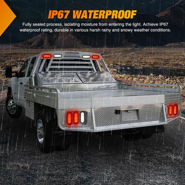 Detalle 2 de Nilight 6-Inch Oval Trailer Tail Light (4-Pack) White/Red with 24 LEDs, IP67 Waterproof for 12V Trucks, ATV/UTV, RV