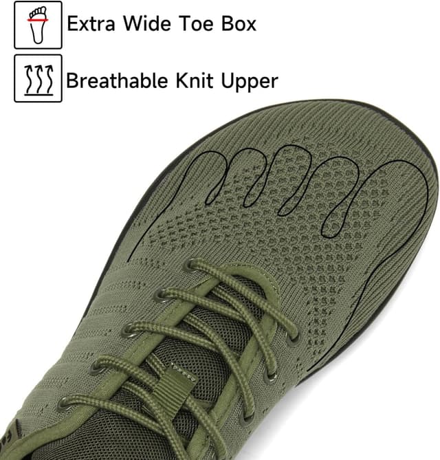 Detalle de Merdoo Barfuss Schuhe Damen & Herren – Minimalistische Barfuß-Sneaker mit breiter Zehenbox und Zero-Drop Sohle
