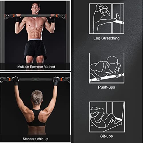 Detalle de AETKFO Barra de Dominadas sin Tornillos ajustable 72-110 cm (hasta 200 kg) para marco de puerta