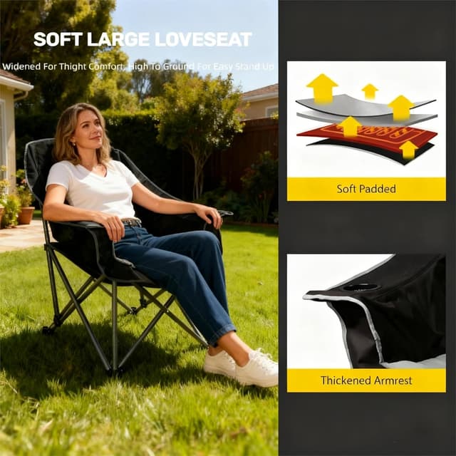 Thumbnail 3 de FAIR WIND Oversized Padded Camping Chair 450 lbs