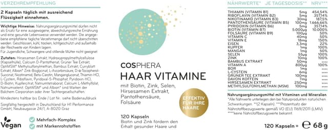 Thumbnail 4 de Cosphera Haar-Vitamine 120 Kapseln 💊
