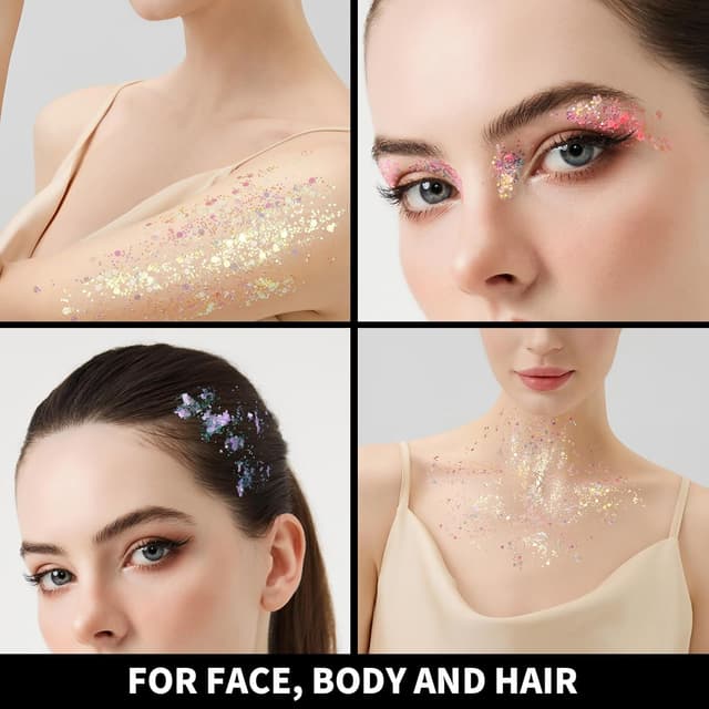 Detalle 2 de Teenitor 6-Color Glow in the Dark Glitter Gel (Face, Body, Hair)