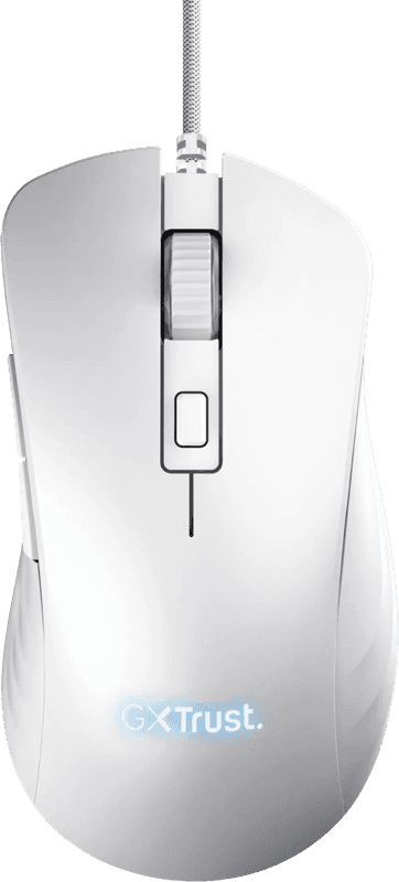 Detalle de Trust GXT 924W Ybar+ Pro Gaming-Maus (weiß) – kabelgebunden, bis 25.600 DPI und 16,8 Mio. RGB-Farben