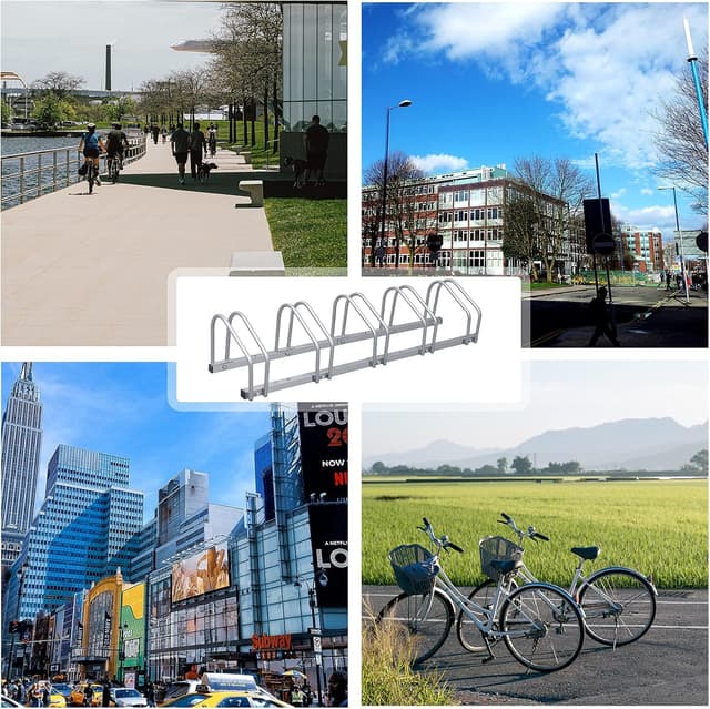 Detalle de Randaco rastrelliera da parete per 5 biciclette con pneumatici 35–55 mm