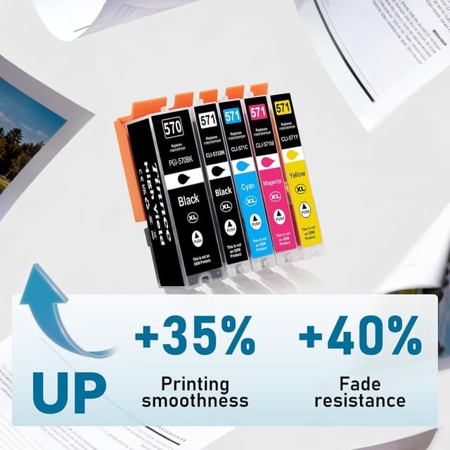 Detalle de Tinnee PGI 570 XL kompatible Patronen (PGI-570XL / PGBK) für Canon PIXMA – passend für ausgewählte MG- und TS-Modelle