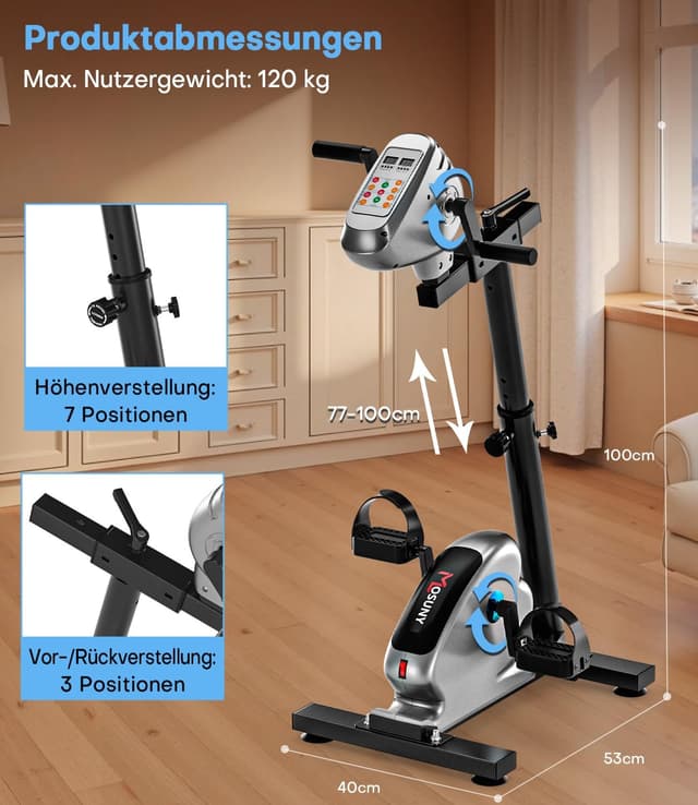 Detalle 2 de Pedaltrainer für Zuhause mit LCD 15 Dezibel