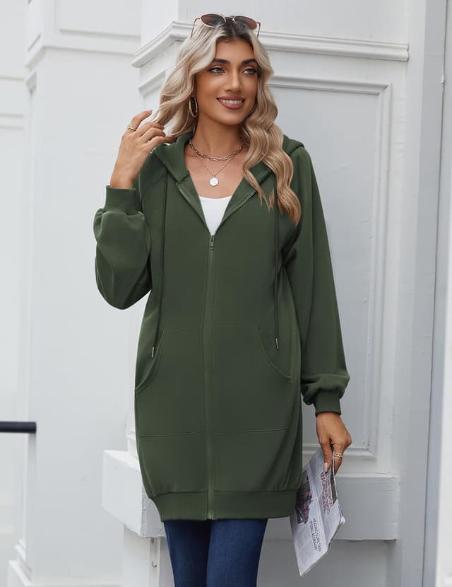 Thumbnail 4 de Zeagoo Women's Zip Up Hoodie Tunic Sweatshirt