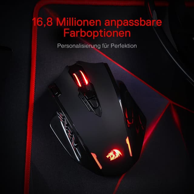 Detalle de Redragon M913 Impact Elite Wireless Gaming Maus 16000 DPI MMO-Maus