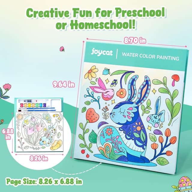 Detalle 2 de JoyCat Paint with Water Water Colouring Books Set for Toddlers (Easter theme) – Light Green