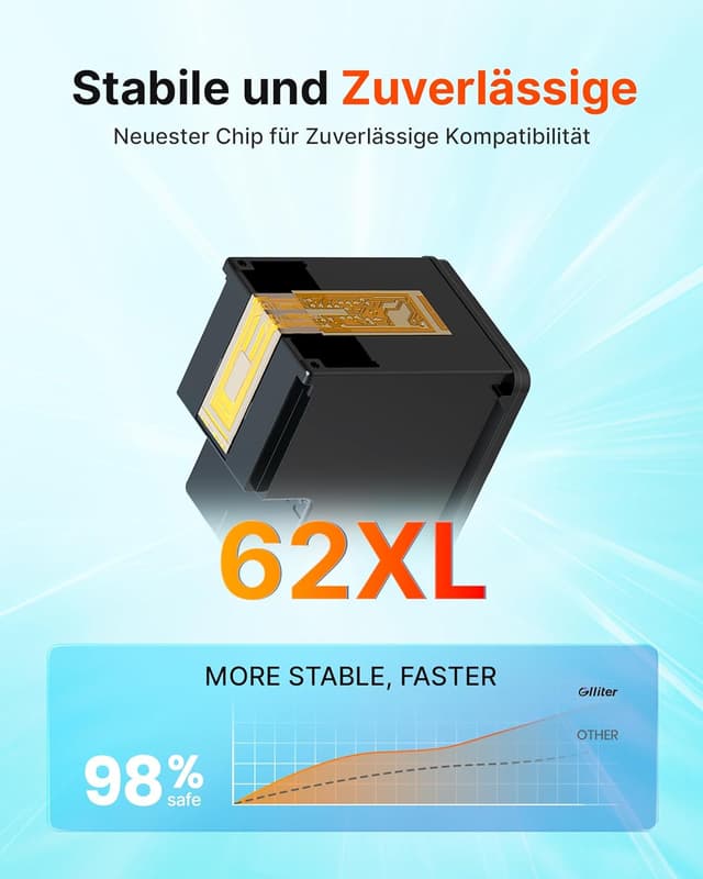 Thumbnail 5 de Glliter 62XL HP Patrone Schwarz & Farbe