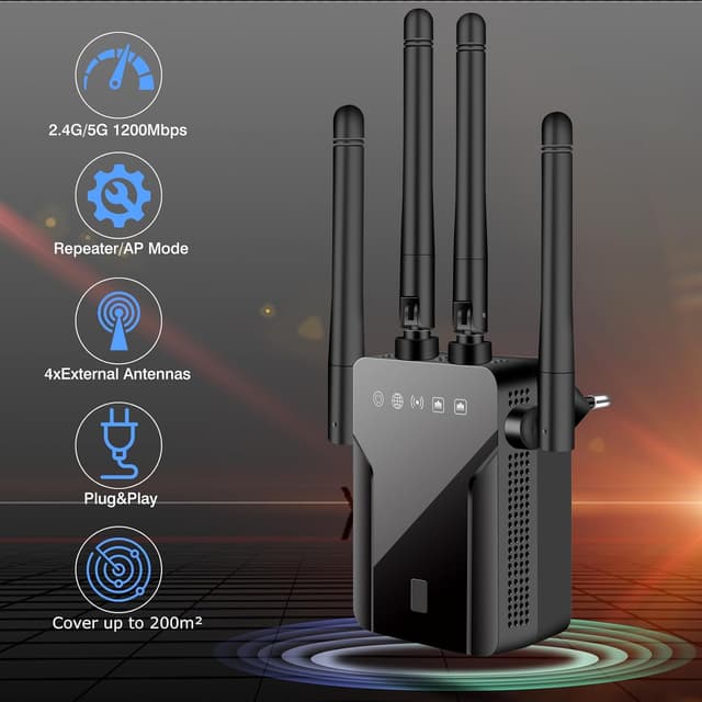 Thumbnail 6 de MEETOWN WLAN Repeater mit 300 Mbps