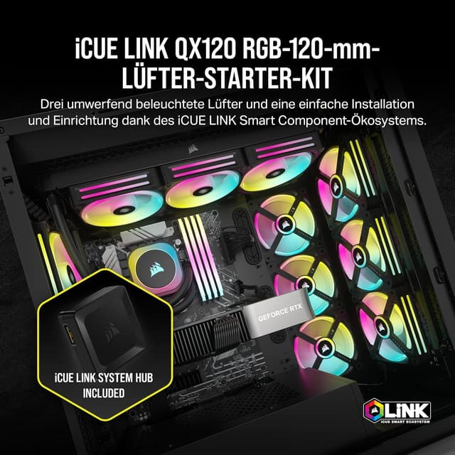 Thumbnail 1 de Corsair iCUE LINK QX120 RGB 120mm Lüfter