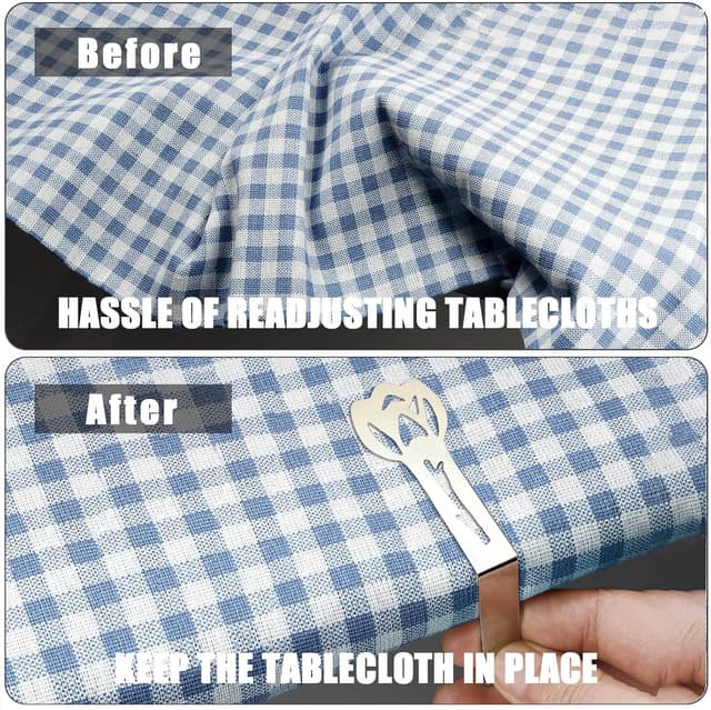 Detalle de CUNGLIN Tablecloth Clips 10 Pack (Tulip Shape) for Outdoor Thick Tables