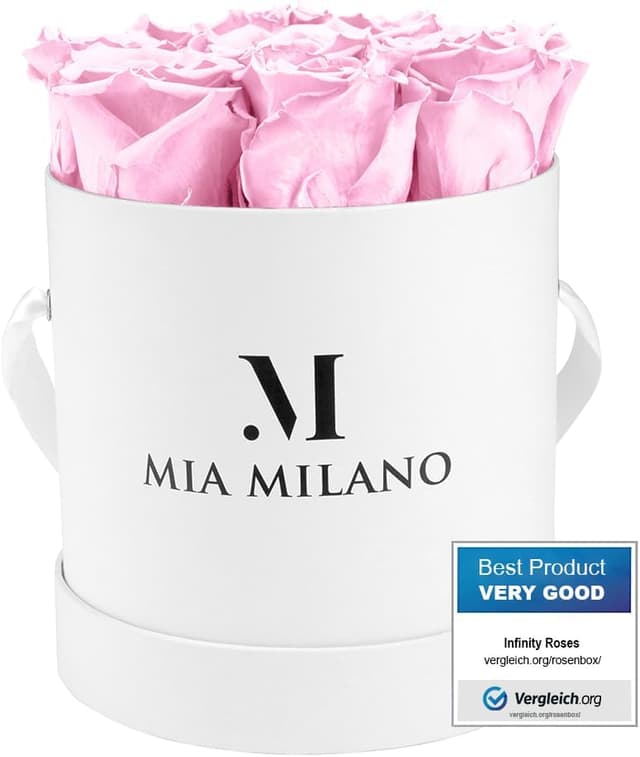 Detalle de Infinity Roses – 3 ans de conservation : 9 vraies roses dans une Flowerbox blanche (fait main en Allemagne)