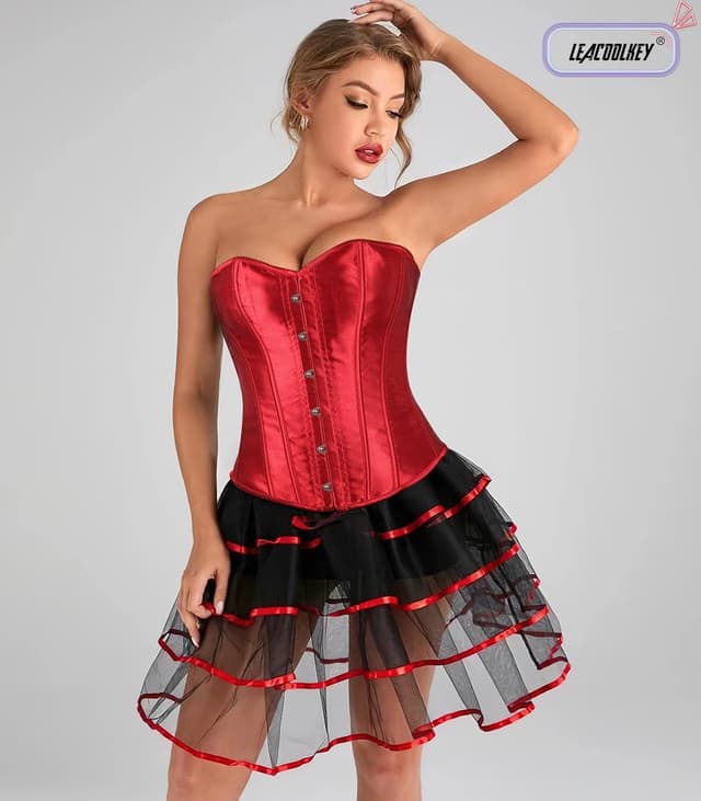 Detalle 2 de LEACOOLKEY Korsett-Top für Damen mit 12 Stäben