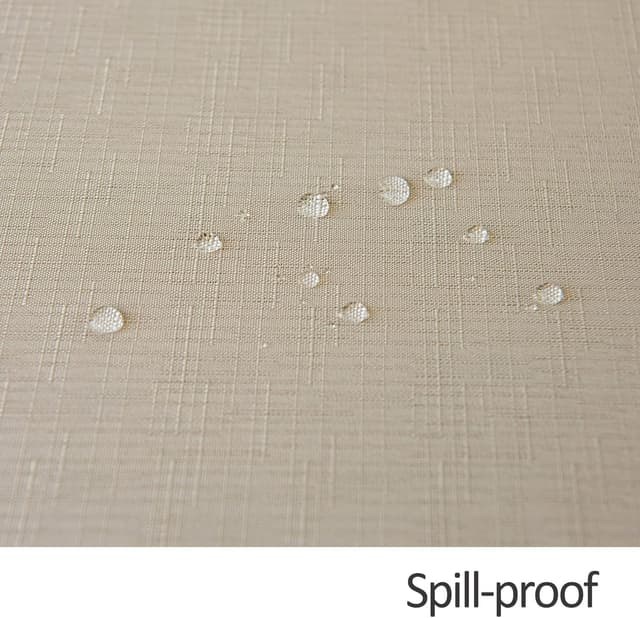 Thumbnail 4 de maxmill Rectangle Slubby Textured Tablecloth (Waterproof, Spillproof, Wrinkle Free) — Natural, 52 x 70 Inch