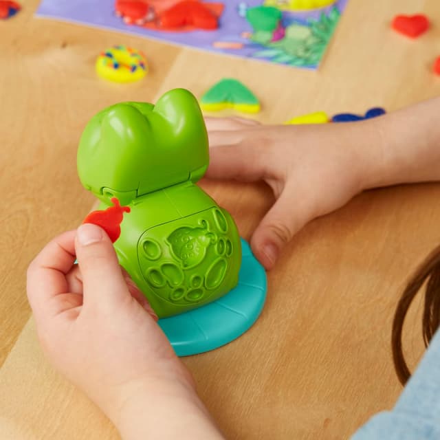 Detalle de Play-Doh Farbi, der Frosch – 4×28 g Dosen mit Ausstechern (ab 3 Jahren)