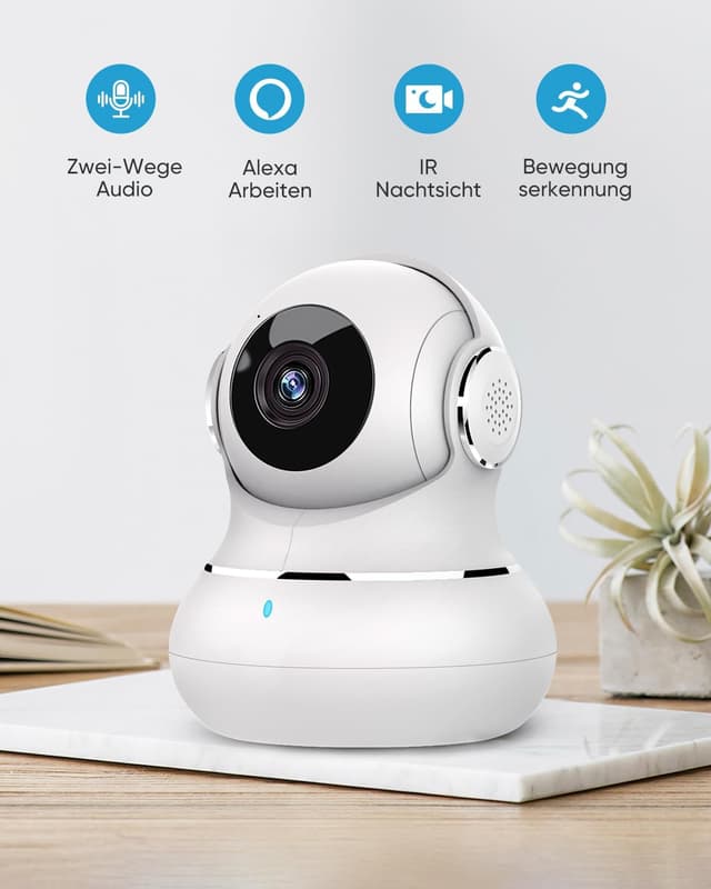 Detalle 2 de litokam Little Elf Überwachungskamera (2er-Set) mit 2K, WLAN & 2-Wege-Audio