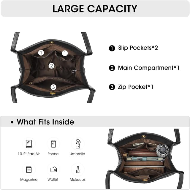 Detalle de Borsa a tracolla in pelle da donna Kattee con chiusura magnetica superiore