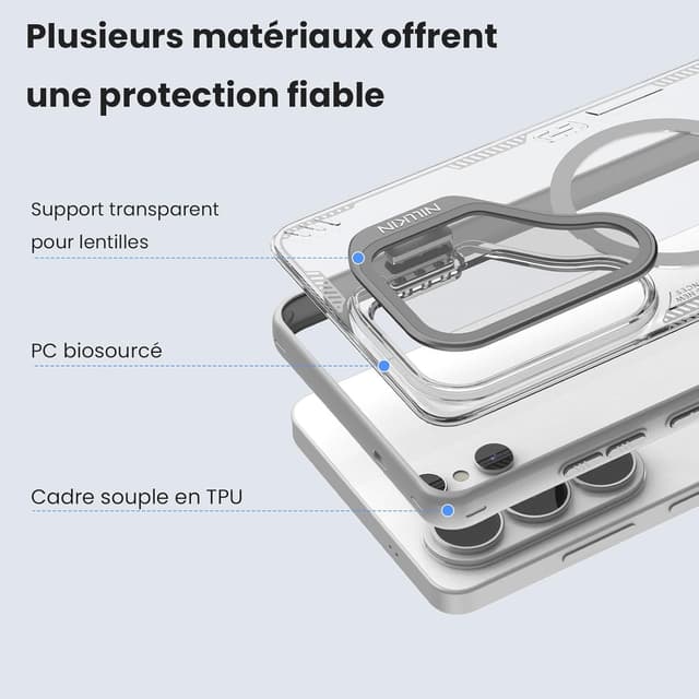 Detalle 2 de Coque Nillkin Iceblade Magnétique pour Samsung Galaxy S26 Ultra 5G (6,9 pouces) — transparente avec couvercle caméra