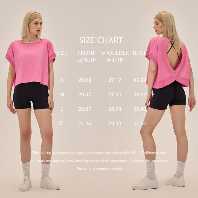 Thumbnail 5 de UNIANKIYA Open Back Workout Top breathable crop tee ๐โ