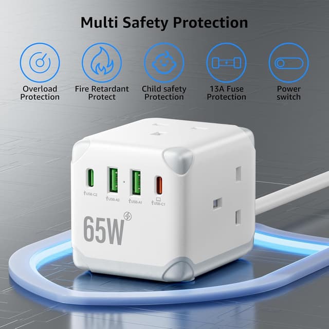 Thumbnail 4 de Cube Extension Lead with USB C PD65W