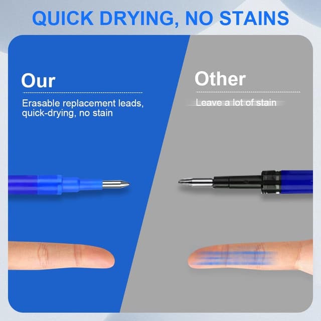 Detalle de Vicloon recharge pour stylo gel effaçable (12 recharges) pointe 0,7 mm, bleu