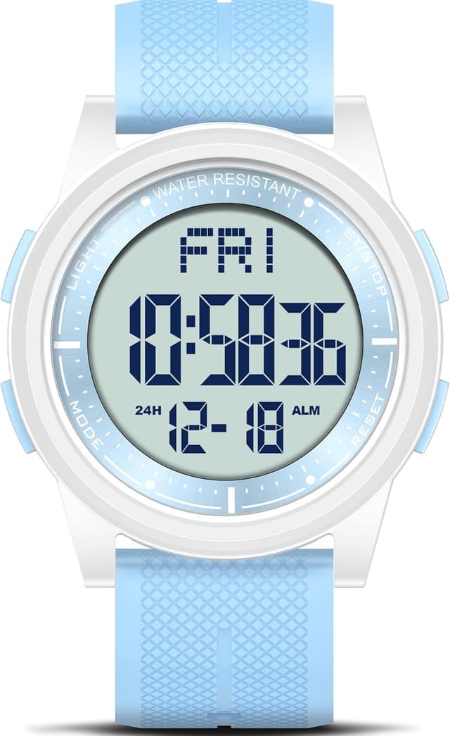 Detalle de WIFORT Montre digitale étanche pour homme et femme, chronomètre, compte à rebours et alarme