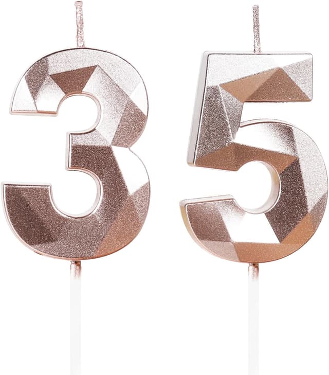 Detalle de 75th Birthday Candles Number 75 Gold Cake Topper Candles (2-piece set)