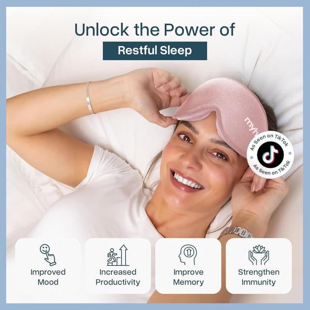 Detalle 2 de myhalos MyHalos 3D Sleep Mask – 100% blackout sleep eye mask for side sleepers, eyelash friendly & zero pressure