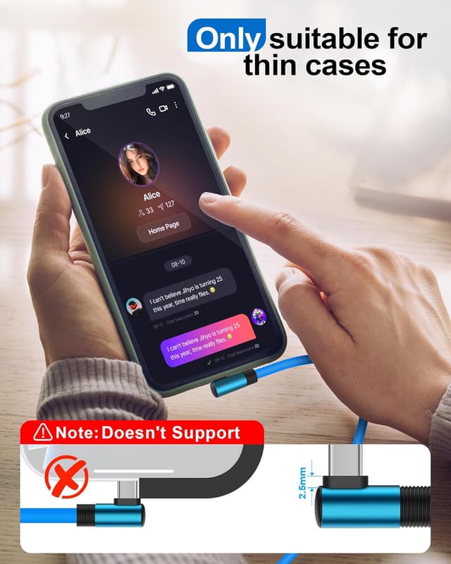 Detalle de COOLSELL Silicone Short USB-C Cable (90 Degree) – 60W fast charging, USB 2.0 data sync, 15cm