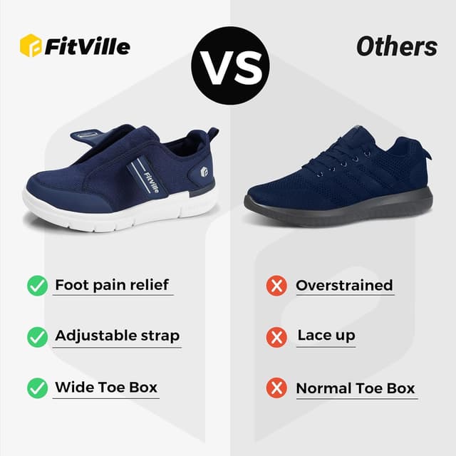 Thumbnail 6 de FitVille Extra Weit Diabetiker Schuhe Herren – Gesundheitsschuhe mit Klettverschluss für breite Füße