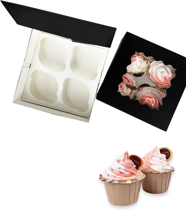 Thumbnail 2 de Gcardist Automatischer Popup 4 Cupcake-Boxen Schwarz