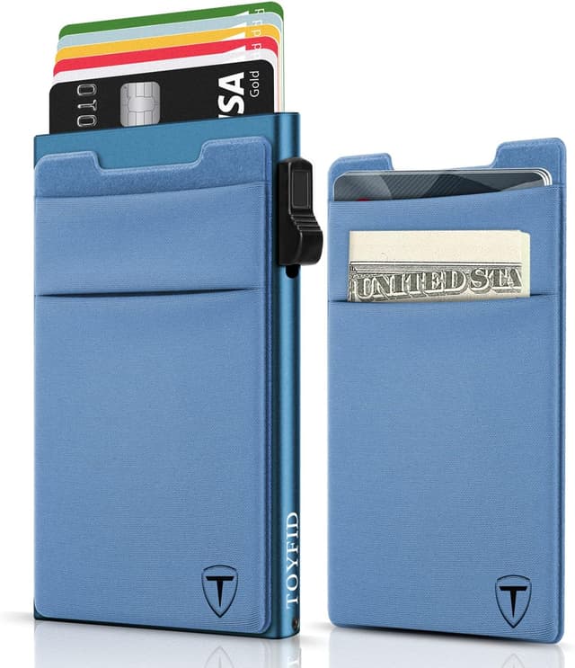 Thumbnail 6 de TOYFID minimalistische RFID-Brieftasche mit Pop-up Metallmechanik und Münzfach – schlankes Kreditkartenetui