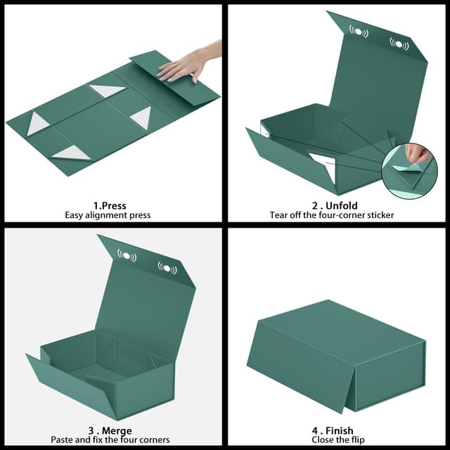 Detalle de 2er Geschenkbox-Set 30x15x10 cm Grün