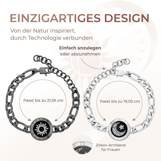 Thumbnail 3 de TOTWOO Braccialetti di Coppia Touch Acciaio 316L