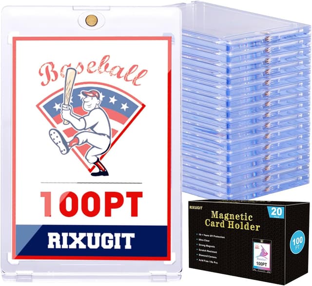 Detalle de 20-Pack 100pt One Touch Magnetic Card Holders (Magnetic Baseball Card Holders) with UV Protection