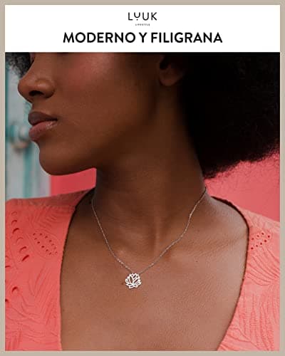 Detalle 2 de LUUK LIFESTYLE collar loto acero 50 cm