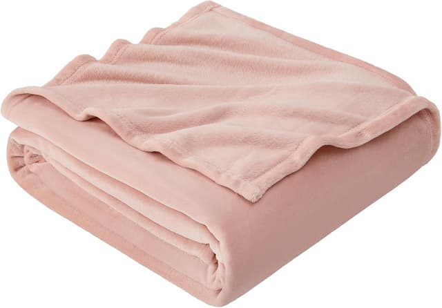 Detalle de EHEYCIGA Dusty Pink fleece blanket throw (150x200cm) for sofa, bed & armchairs
