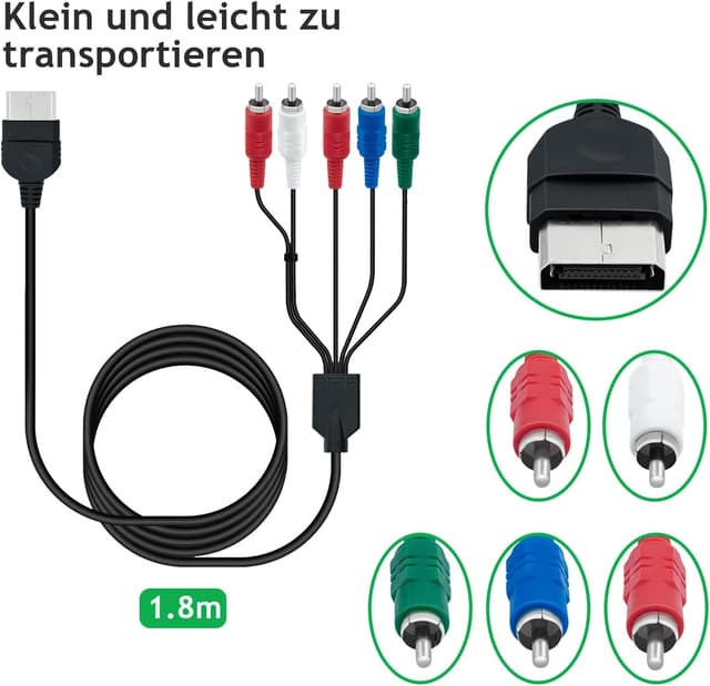 Detalle 2 de Gam3Gear Komponenten-AV-Audio-Video-Kabel für die originale Xbox (bis 1080i, ca. 1,8 m)