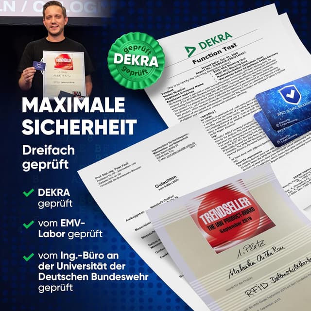 Detalle 2 de RFID Blocker Karte 4X von Makaka 0,8 mm