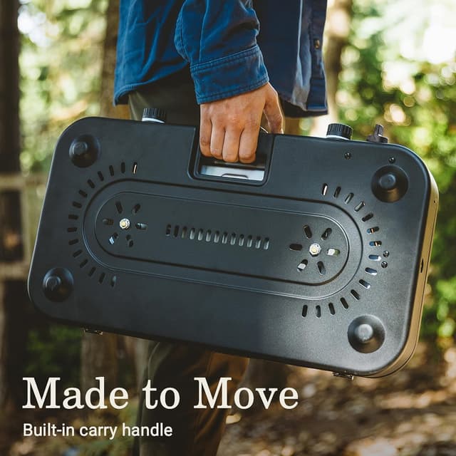 Detalle de Coleman 1900 Collection 3-in-1 Propane Camping Stove with Cast Iron Grill & Griddle Accessories (24,000 BTUs)