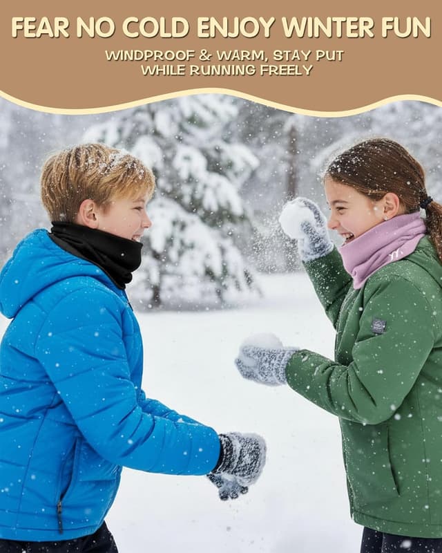 Detalle de Tour de cou enfant YANIKY (fille/garçon) – cache-cou doux, respirant et extensible pour l’école et l’hiver