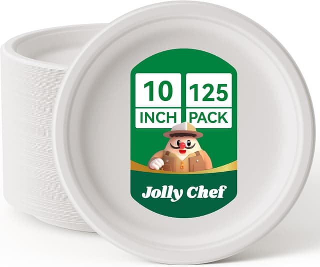 Detalle de JOLLY CHEF Compostable Plates 10-inch 🍽