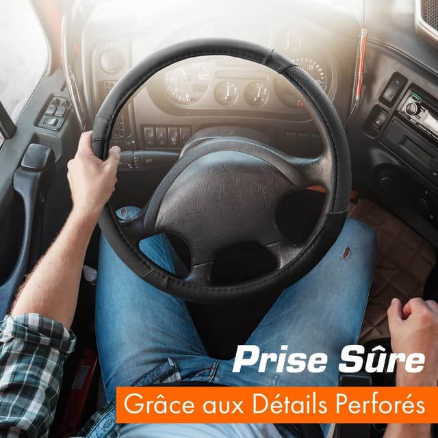 Thumbnail 4 de Upgrade4cars Couvre Volant Camion 44-46 cm Noir đźšš