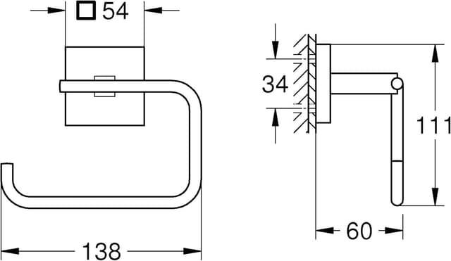 Thumbnail 2 de GROHE Start Cube Quickfix - Portarrollos de Metal Negro 🖤
