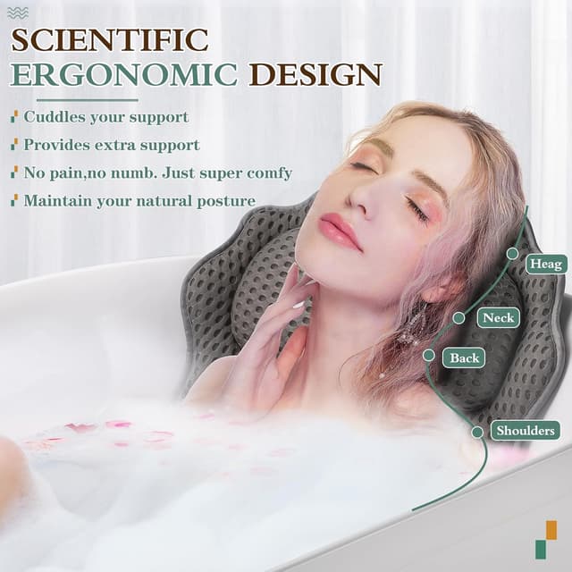 Thumbnail 1 de RUVINCE Ergonomic bath pillow with 6 suction cups